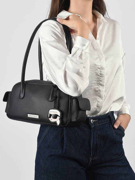 Bowlingtas K Ikon Leder Karl lagerfeld Zwart k ikon B3W30119 ander zicht 1