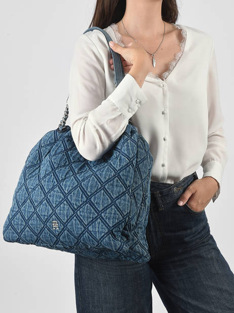 Schoudertas Th Feminine  Katoen Tommy hilfiger Blauw th feminine  AW18866 ander zicht 1