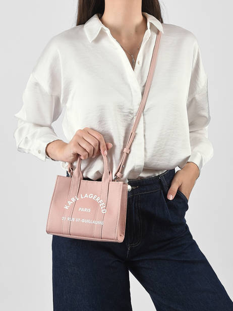Cross Body Tas Rsg Katoen Karl lagerfeld Roze rsg A3W50118 ander zicht 1