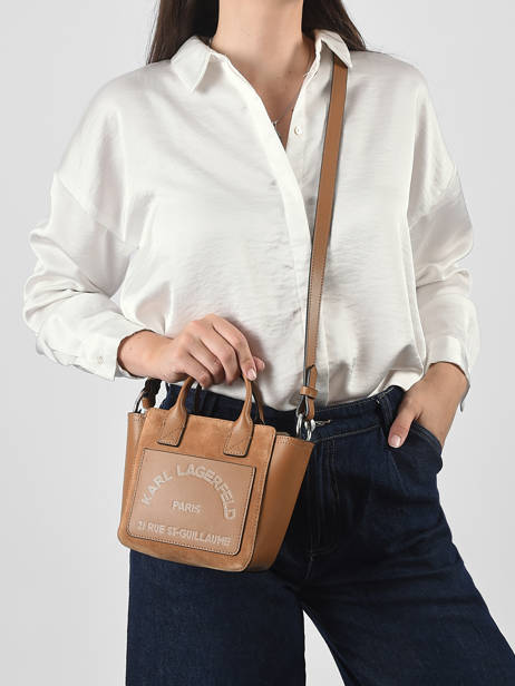 Cross Body Tas K Daily Leder Karl lagerfeld Bruin k daily B3W30325 ander zicht 1