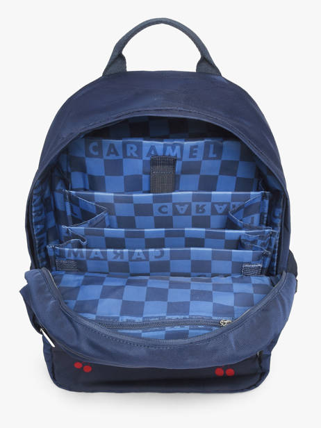 Rugzak 2 Compartimenten Caramel et cie Blauw boheme FI ander zicht 3