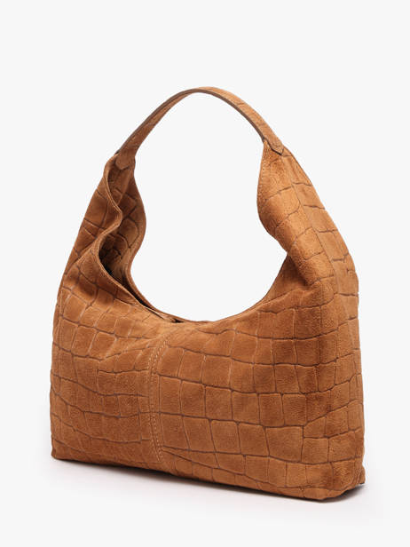 Schoudertas Velvet Croco Milano Bruin velvet croco CV26061 ander zicht 1