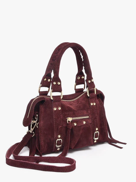 Cross Body Tas Velvet Leder Milano Rood velvet VE24092O ander zicht 1