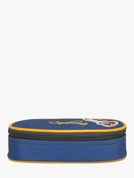 Pennenzak 2 Compartimenten Cameleon Blauw vintage family boulanger PLUM
