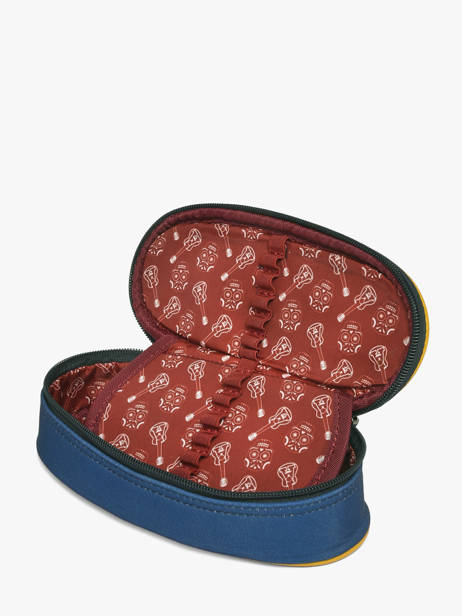 Pennenzak 2 Compartimenten Cameleon Blauw vintage family boulanger PLUM ander zicht 2