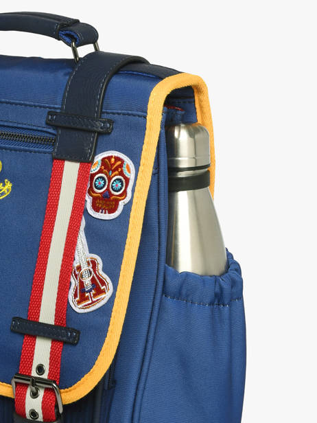 Rugzak 2 Compartimenten Cameleon Blauw vintage urban PBVBSD39 ander zicht 5