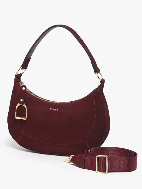Schoudertas Altesse Suede Leder Etrier Rood altesse suede EASU017M ander zicht 3
