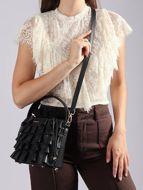 Cross Body Tas Renaissance Leder Etrier Zwart renaissance EREN216S ander zicht 2