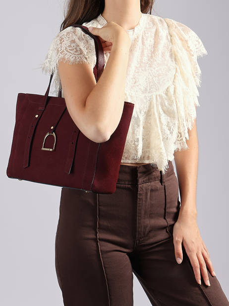 Schoudertas Altesse Suede Leder Etrier Rood altesse suede EASU088S ander zicht 1