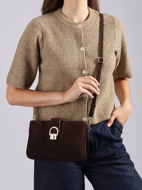 Cross Body Tas Equestre Croco Equestre Croco Etrier Bruin equestre croco EEQC0143 ander zicht 1