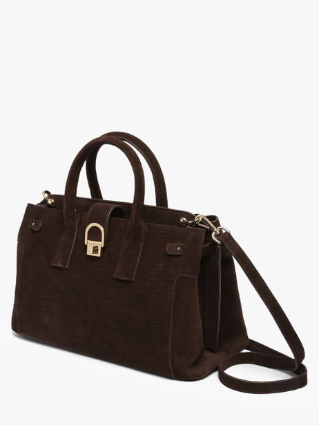 Handtas M Equestre Croco Leder Etrier Bruin equestre croco EEQC142M ander zicht 3