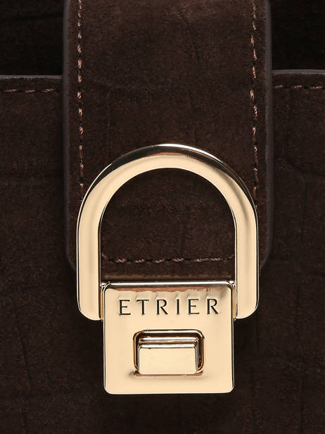 Handtas M Equestre Croco Leder Etrier Bruin equestre croco EEQC142M ander zicht 4