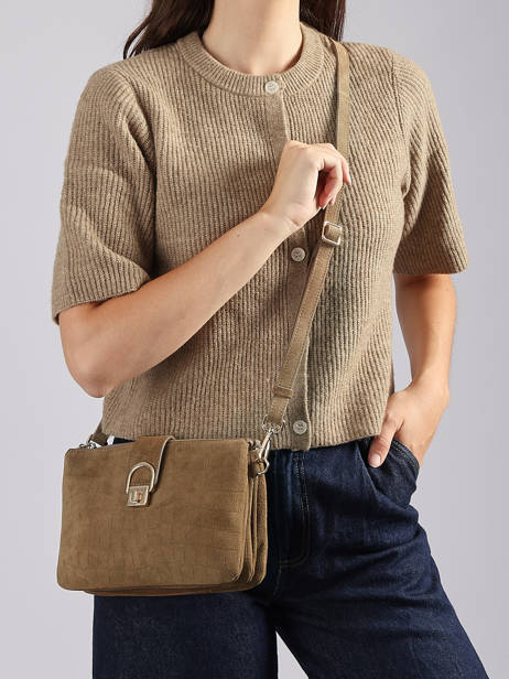 Cross Body Tas Equestre Croco Equestre Croco Etrier Bruin equestre croco EEQC0143 ander zicht 1