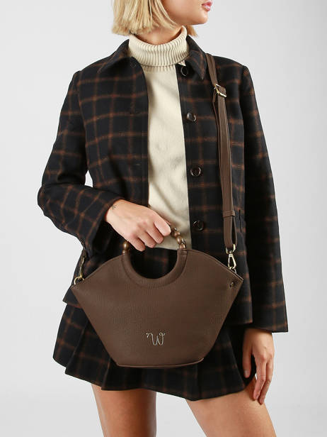 Cross Body Tas Neflier Pearl Woomen Bruin neflier pearl WNEP02 ander zicht 1