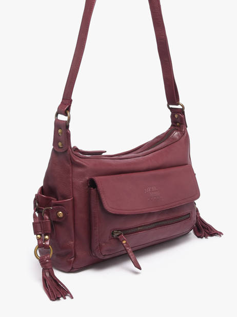 Cross Body Tas Cow Leder Basilic pepper Rood cow BCOW86 ander zicht 1
