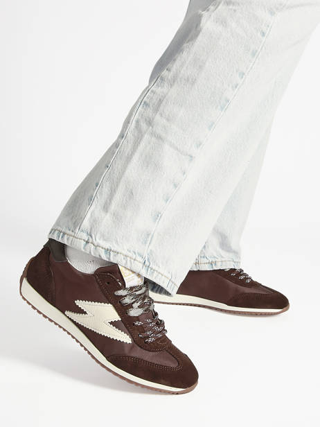 Sneakers June Uit Leder Semerdjian Bruin women JUNEE278 ander zicht 1