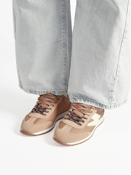 Sneakers June Uit Leder Semerdjian Bruin women JUNEE274 ander zicht 1