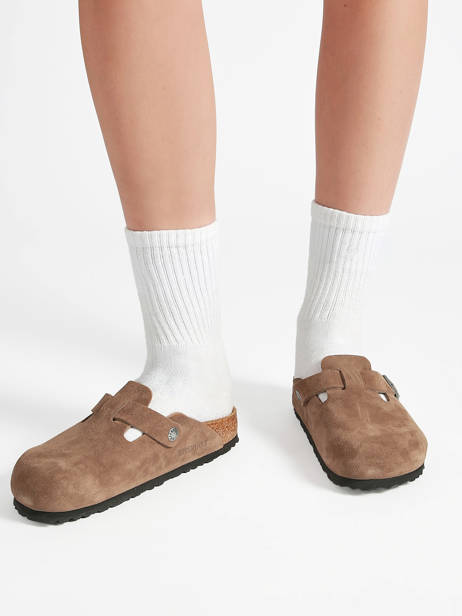 Slippers Uit Leder Birkenstock Bruin unisex 1032795 ander zicht 1