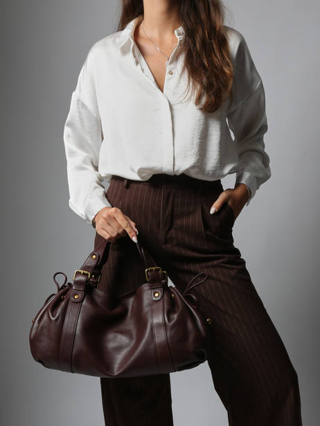 Schoudertas Icone Leder Gerard darel Bruin icone DES01410 ander zicht 1