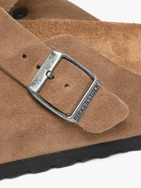 Slippers Uit Leder Birkenstock Bruin unisex 1032795 ander zicht 3