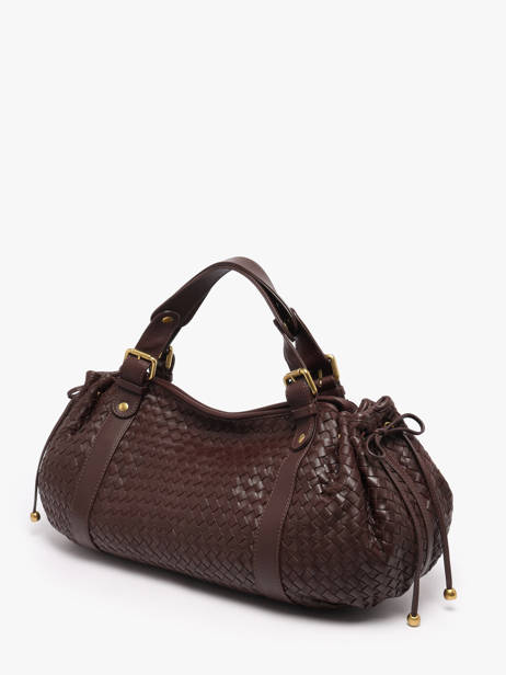 Schoudertas Tresse Leder Gerard darel Bruin tresse DES01478 ander zicht 1
