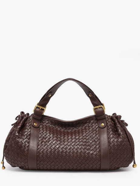 Schoudertas Tresse Leder Gerard darel Bruin tresse DES01478 ander zicht 4