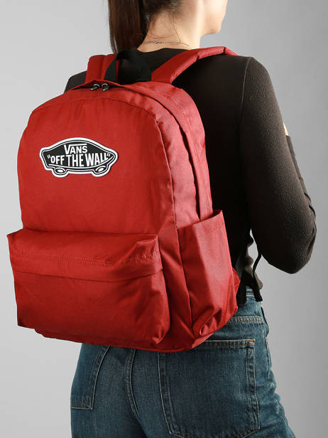 Rugzak 1 Compartiment Vans Rood backpack VN000H4Y ander zicht 1