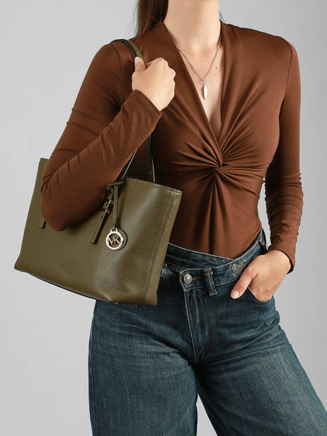 Handtas Quinn Leder Michael kors Groen quinn T5GQNT2L ander zicht 1