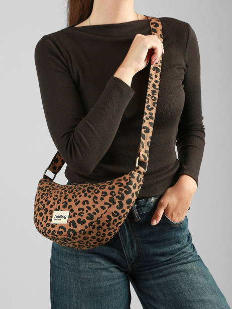 Cross Body Tas Leopard Katoen Hindbag Bruin leopard LE ander zicht 1