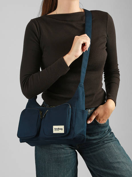 Cross Body Tas Best Seller Katoen Hindbag Blauw best seller EMILE ander zicht 1