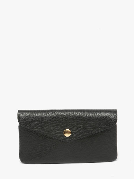 Portemonnee Leder Milano Zwart caviar CA23113O