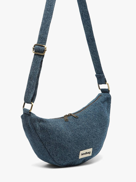 Cross Body Tas Denim Katoen Hindbag Blauw denim DE ander zicht 1