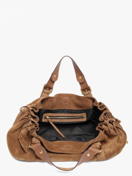 Schoudertas Folk Leder Gerard darel Beige folk DES01407 ander zicht 3