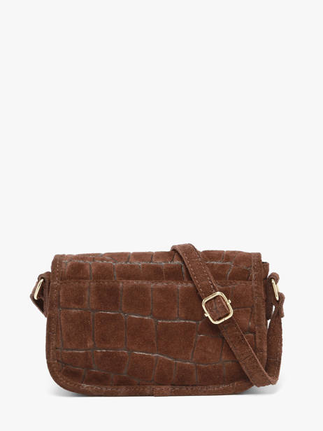 Cross Body Tas Velvet Croco Leder Milano Bruin velvet croco CV26062 ander zicht 3