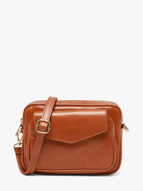Cross Body Tas Shiny Sauvage Leder Milano Bruin shiny sauvage SS25067