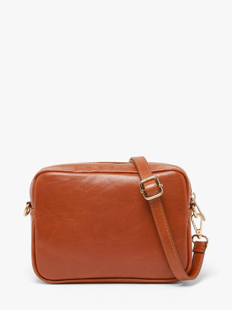Cross Body Tas Shiny Sauvage Leder Milano Bruin shiny sauvage SS25067 ander zicht 3