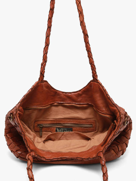 Schoudertas Dewashed Leder Milano Bruin dewashed DE26062 ander zicht 3