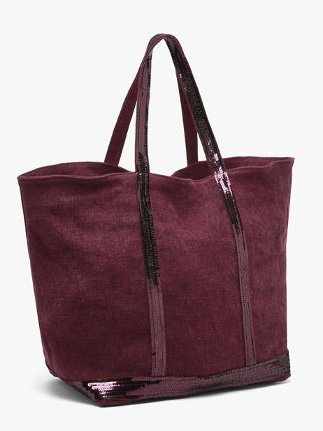Handtas L Le Cabas Linnen Pailletten Vanessa bruno Violet cabas lin 31V40315 ander zicht 1