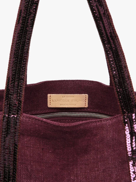 Handtas L Le Cabas Linnen Pailletten Vanessa bruno Violet cabas lin 31V40315 ander zicht 2