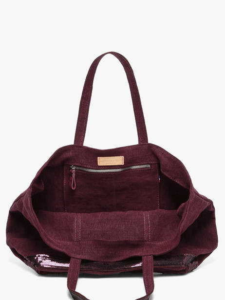 Handtas L Le Cabas Linnen Pailletten Vanessa bruno Violet cabas lin 31V40315 ander zicht 3
