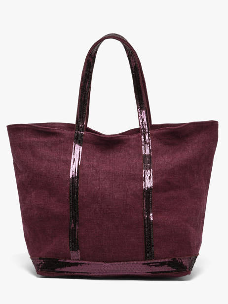Handtas L Le Cabas Linnen Pailletten Vanessa bruno Violet cabas lin 31V40315 ander zicht 4