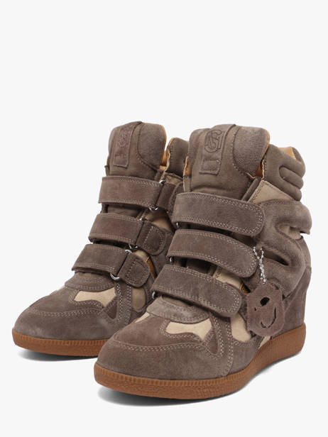Sneakers Met Sleehak Uit Leder Steve madden Grijs women 11005696 ander zicht 1