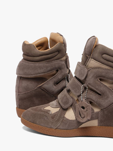Sneakers Met Sleehak Uit Leder Steve madden Grijs women 11005696 ander zicht 2