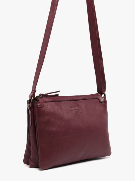 Cross Body Tas Cow Leder Basilic pepper Rood cow BCOW83 ander zicht 1