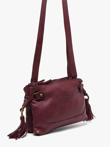 Cross Body Tas Cow Leder Basilic pepper Rood cow BCOW82 ander zicht 1
