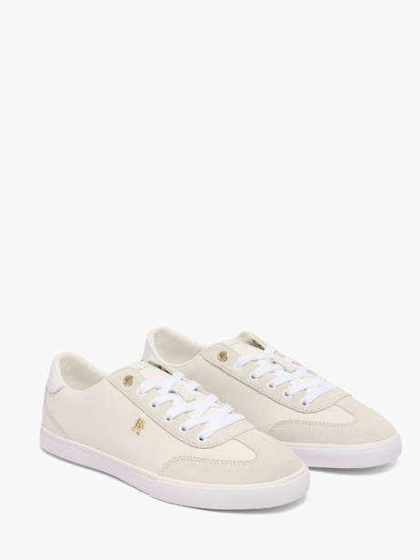 Sneakers Uit Leder Tommy hilfiger Wit women 9391YBL ander zicht 2