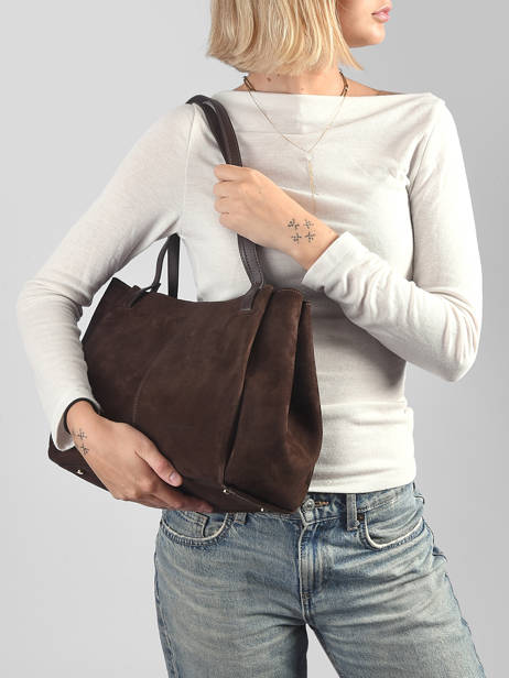 Schoudertas Suede Leder Lancaster Bruin suede 58 ander zicht 1