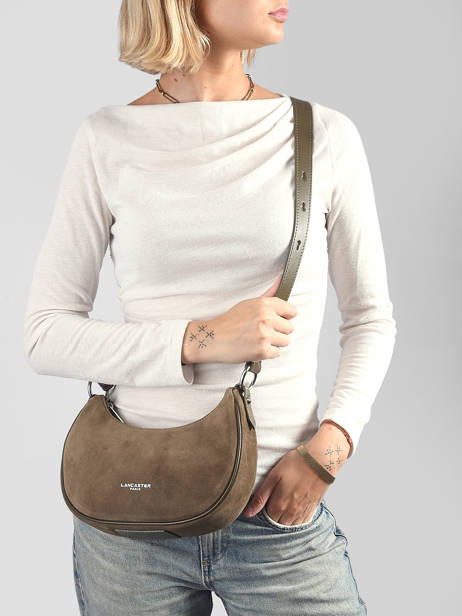 Cross Body Tas Suede Leder Lancaster Groen suede 81 ander zicht 1