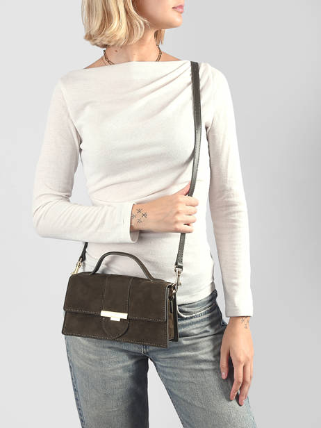 Cross Body Tas Suede Ily Leder Lancaster Groen suede ily 10 ander zicht 1