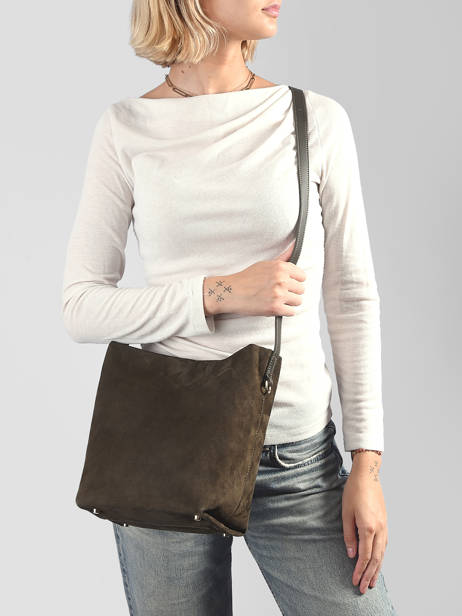 Cross Body Tas Suede Leder Lancaster Groen suede 56 ander zicht 1